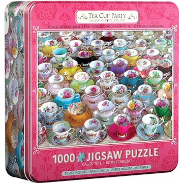 Eurographics Puzzle v plechové krabičce Sbírka čajových šálků 1000 dílků (628136453141)