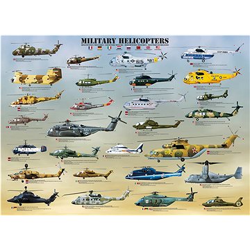 Eurographics Puzzle Vojenské helikoptéry XL 500 dílků (628136100885)