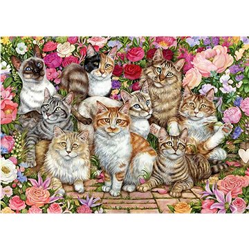 Falcon Puzzle Kočky mezi květy 1000 dílků (8710126112465)