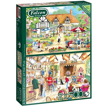 Falcon Puzzle Letní večer v hospůdce 2x500 dílků (8710126112427)