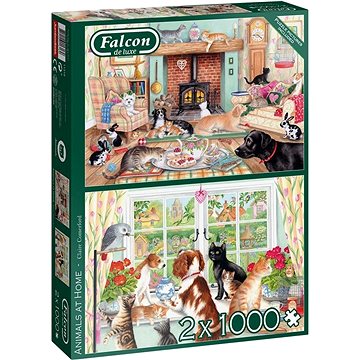 Falcon Puzzle Zvířata v domě 2x1000 dílků (8710126113189)