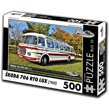 Retro-auta Puzzle Bus č. 10 Škoda 706 RTO LUX (1960) 500 dílků (8594047727805)