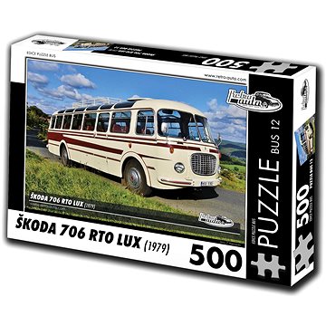 Retro-auta Puzzle Bus č. 12 Škoda 706 RTO LUX (1979) 500 dílků (8594047727829)
