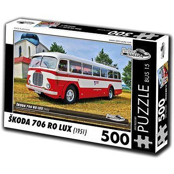 Retro-auta Puzzle Bus č. 15 Škoda 706 RO LUX (1951) 500 dílků (8594047727850)
