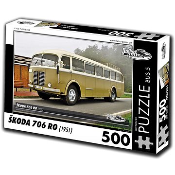 Retro-auta Puzzle Bus č. 5 Škoda 706 RO (1951) 500 dílků (8594047727751)