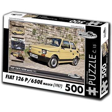 Retro-auta Puzzle č. 15 Fiat 126 P/650E Maluch (1987) 500 dílků (8594047726150)