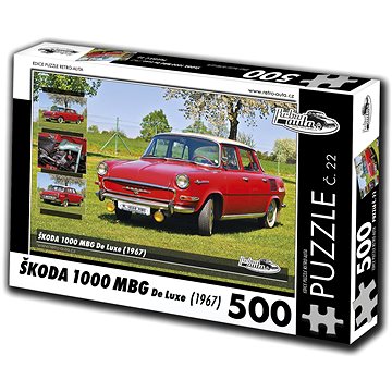 Retro-auta Puzzle č. 22 Škoda 1000 MBG De Luxe (1967) 500 dílků (8594047726228)