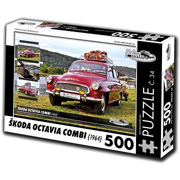 Retro-auta Puzzle č. 34 Škoda Octavia Combi (1964) 500 dílků (8594047726341)