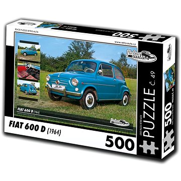Retro-auta Puzzle č. 49 Fiat 600 D (1964) 500 dílků (8594047726495)