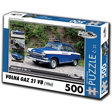 Retro-auta Puzzle č. 51 Volha Gaz 21 VB (1966) 500 dílků (8594047726518)