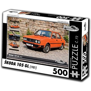 Retro-auta Puzzle č. 72 Škoda 105 GL (1981) 500 dílků (8594047726723)