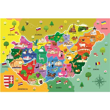 Trefl Puzzle Mapa Maďarska 44 dílků (5900511155655)