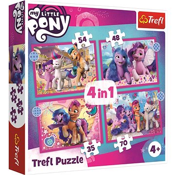 Trefl Puzzle My Little Pony: Barevní poníci 4v1 (35,48,54,70 dílků) (5900511343755)