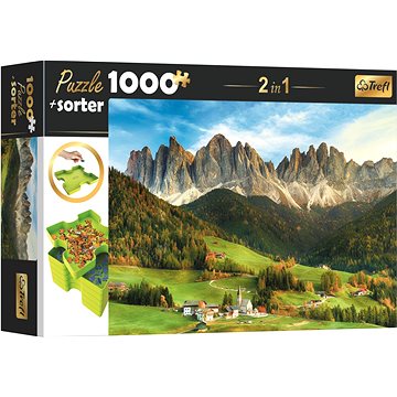 Trefl Puzzle s třídičem 2v1 Dolomity, Itálie 1000 dílků (5900511106596)
