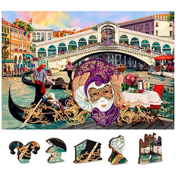 Wooden city Dřevěné puzzle Benátský karneval 2v1, 150 dílků eko (5904151820508)