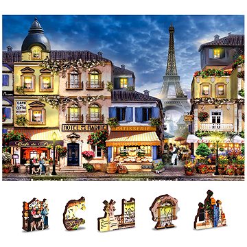 Wooden city Dřevěné puzzle Snídaně v Paříži 2v1, 150 dílků eko (5904151820065)