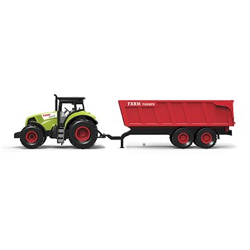 Rappa traktor plastový se zvukem a světlem s červenou vlečkou (8590687214941)