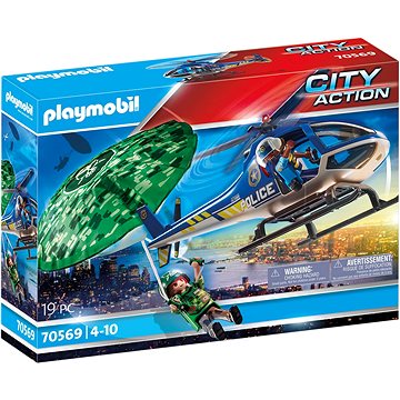 Playmobil 70569 Policejní vrtulník: Pronásledování padáku (4059433573816)