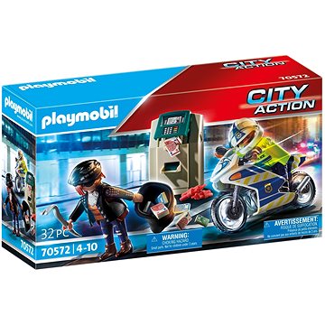 Playmobil Policejní motorka: Pronásledování lupiče (4008789705723)