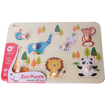 Teddies Puzzle deskové obrysové zoo (6927049004193)