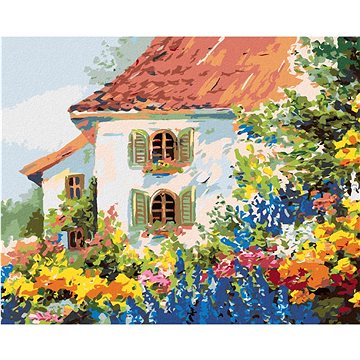 Malování podle čísel - Dům v květinové zahradě (HRAbz33169nad)