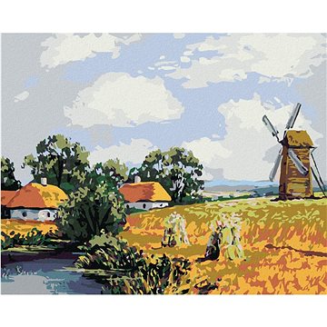 Malování podle čísel - Polní krajina s mlýnem (HRAbz33189nad)