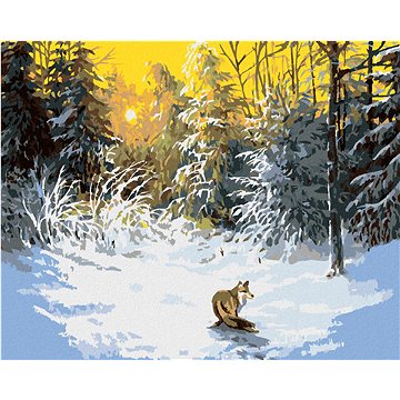 Malování podle čísel - Liška v zasněženém lese (HRAbz33283nad)