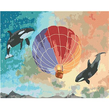 Malování podle čísel - Kosatky a horkovzdušný balon (HRAbz33291nad)
