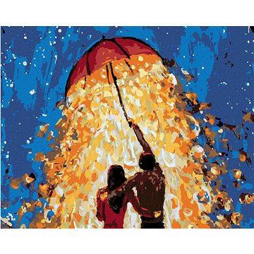 Malování podle čísel - Muž a žena pod zářícím deštníkem (HRAbz33344nad)