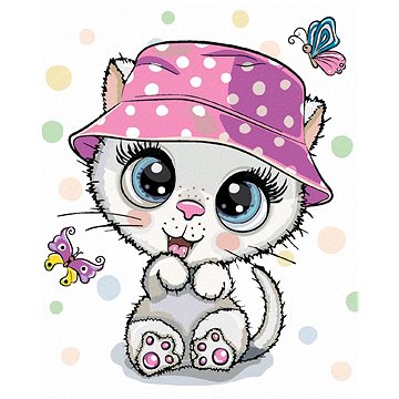 Malování podle čísel - Malá kočka v klobouku (HRAbz33366nad)