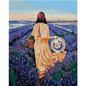 Malování podle čísel - Žena s košíkem a levandulové pole (HRAbz33377nad)