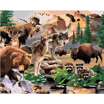 Malování podle čísel - Divoká zvířata v údolí (Howard Robinson) (HRAbz33428nad)