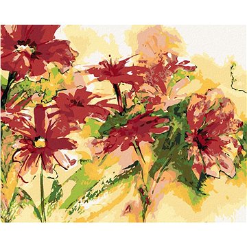 Malování podle čísel - Červené kvetoucí květiny (HRAbz33462nad)