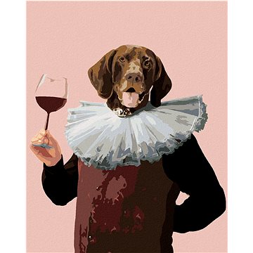 Malování podle čísel - Královský pes a sklenka vína (HRAbz33535nad)