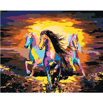 Malování podle čísel - Barevné stádo koní (HRAbz33543nad)