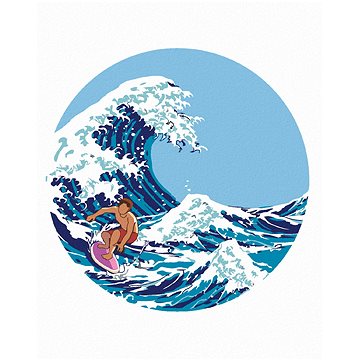 Malování podle čísel - Muž na vlně - inspirace Kacušika Hokusai (HRAbz33544nad)