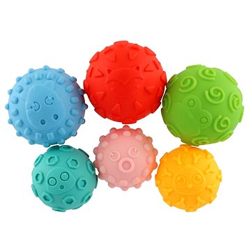 Teddies Sada míčků 6ks s texturou gumové 6-8cm (8592190857103)