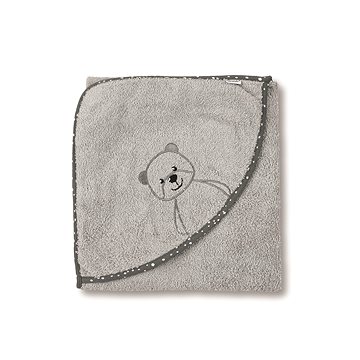 Sterntaler Froté osuška s kapucí 100 × 100 cm medvídek Terry šedá 7122174 (4055579105089)