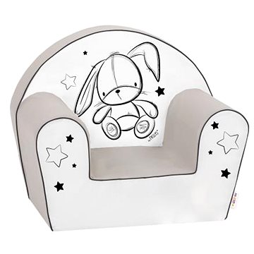 Baby Nellys křesílko lux cute bunny šedobílé (8596309386607)