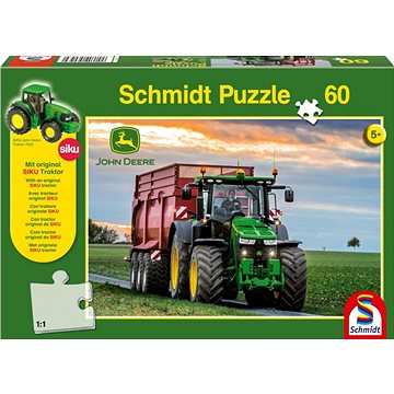 Schmidt Puzzle John Deere Traktor 8370R 60 dílků + model SIKU (4001504560430)
