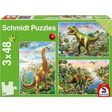 Schmidt Puzzle Dinosauří dobrodružství 3x48 dílků (4001504562021)