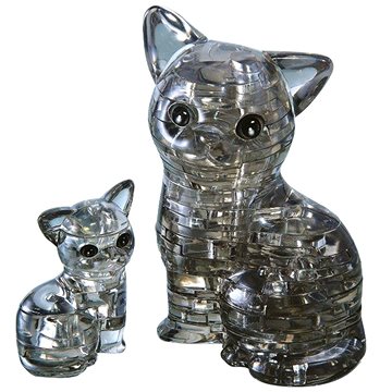 HCM Kinzel 3D Crystal puzzle Kočka s koťátkem 49 dílků (4018928591278)