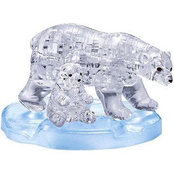 HCM Kinzel 3D Crystal puzzle Lední medvědice s mládětem 40 dílků (4018928591827)
