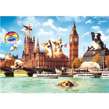 Trefl Puzzle Legrační města: Psi v Londýně 1000 dílků (5900511105964)