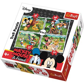 Trefl Puzzle Mickey Mouse a přátelé v parku 4v1 (35,48,54,70 dílků) (5900511342611)