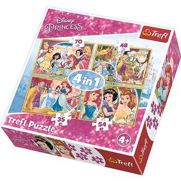 Trefl Puzzle Disney princezny: Veselé krásky 4v1 (35,48,54,70 dílků) (5900511343090)