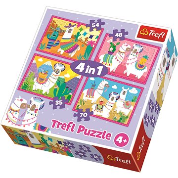 Trefl Puzzle Veselé lamy 4v1 (35,48,54,70 dílků) (5900511343229)