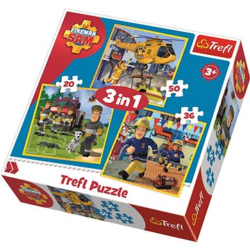 Trefl Puzzle Požárník Sam 3v1 (20,36,50 dílků) (5900511348446)