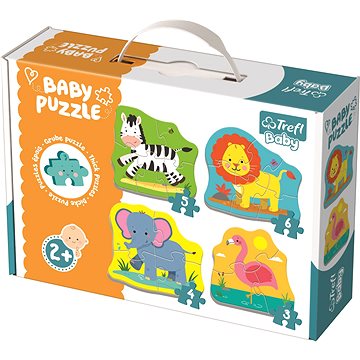 Trefl Baby puzzle Zvířata na safari 4v1 (3,4,5,6 dílků) (5900511360738)