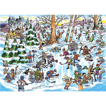 Cobble Hill Puzzle Doodle Town: Hokejové město 1000 dílků (625012535076)